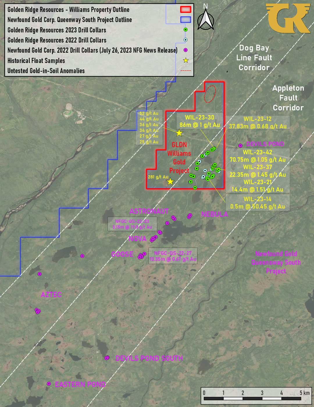 Figure 2 - GLDN Williams Property Located Within Newfound Gold Corp.’s Queensway South Project Figure 2 - GLDN Williams Property Located Within Newfound Gold Corp.’s Queensway South Project